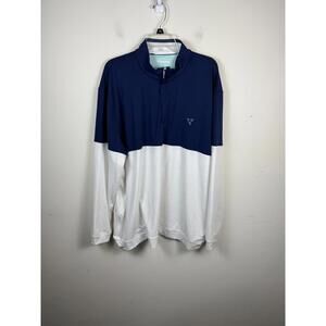 Birddogs Performance 1/4 Zip Pullover Long Sleeve Golf Blue White 3XL